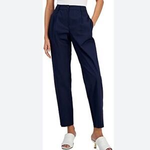 NEW Women’s Navy Blue High Waisted Pleated Tapered Trouser w/ Pockets sz 10 M/L